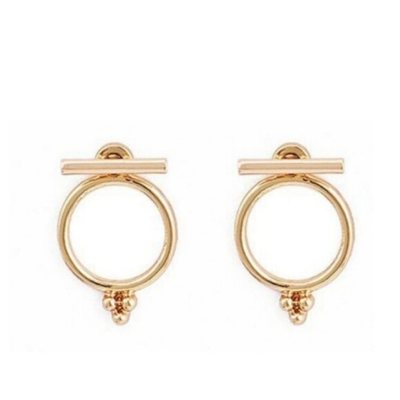 Hoop Stud Earrings - Picture 3 of 4